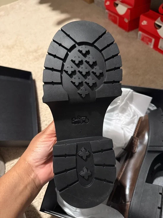 Coach Brown Leather Platform Penny Loafers - Picture 4 of 9